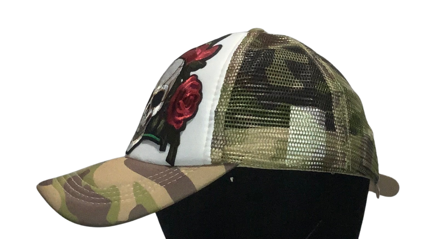 Skull Rose Trucker Hat