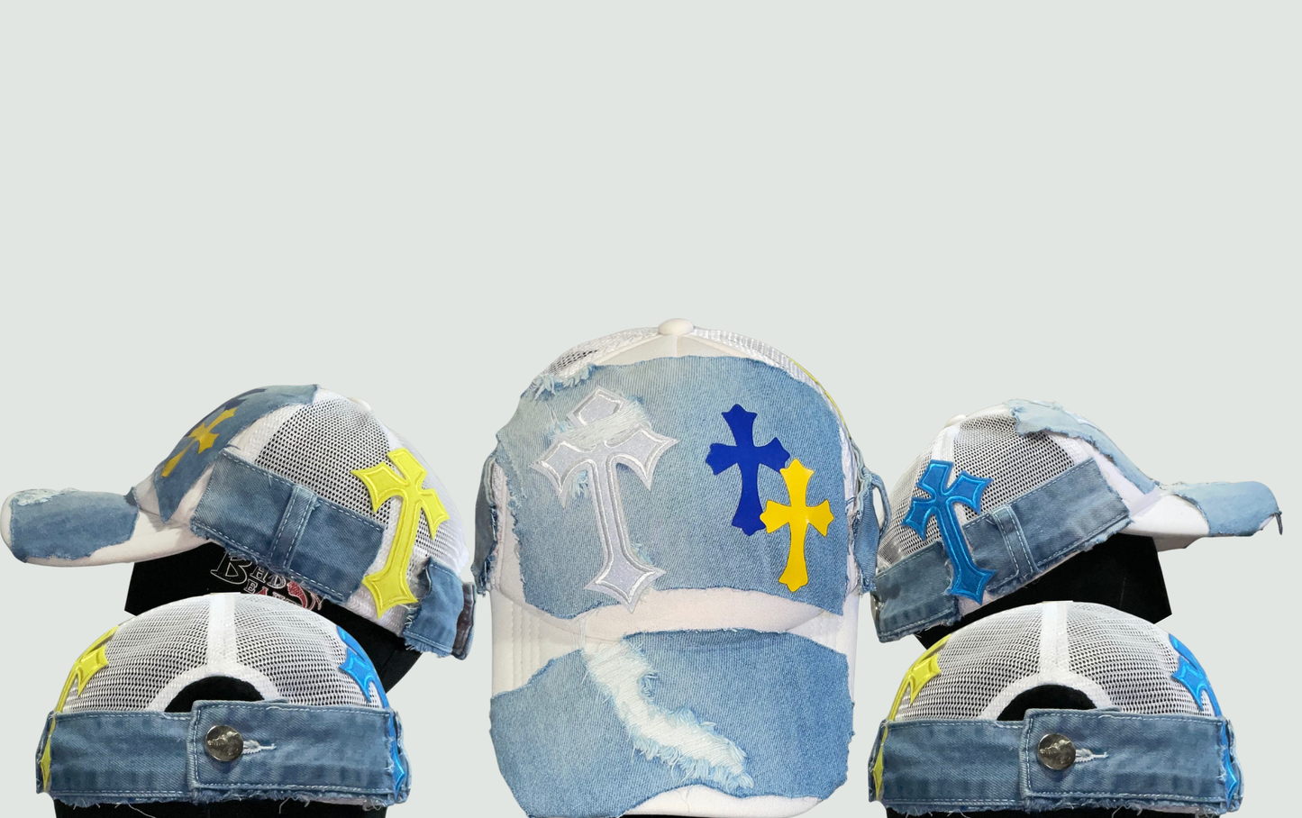 Denim Cross Trucker Hat